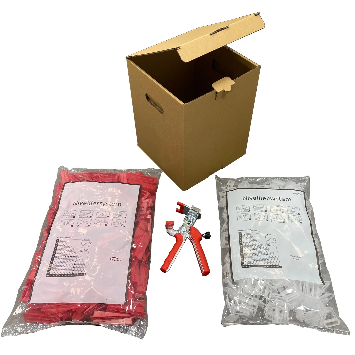 Verlegefix Basis-Set L 1 mm / Metall-Zange / 100 Laschen / 100 Keile – Produktbild 3