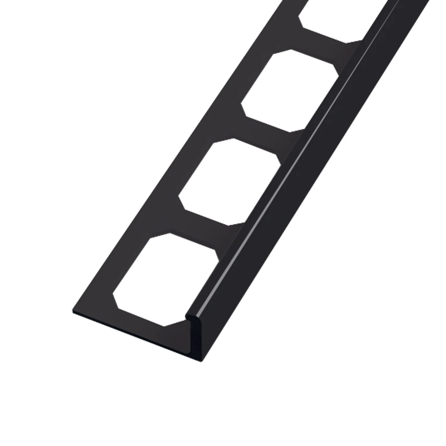 Winkelabschlussprofil Aluminium pulverbeschichtet schwarz glänzend