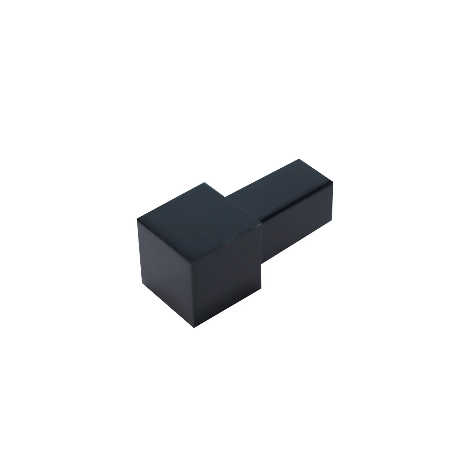 Quadratprofil / Ecken Aluminium schwarz, hochglanzeloxiert