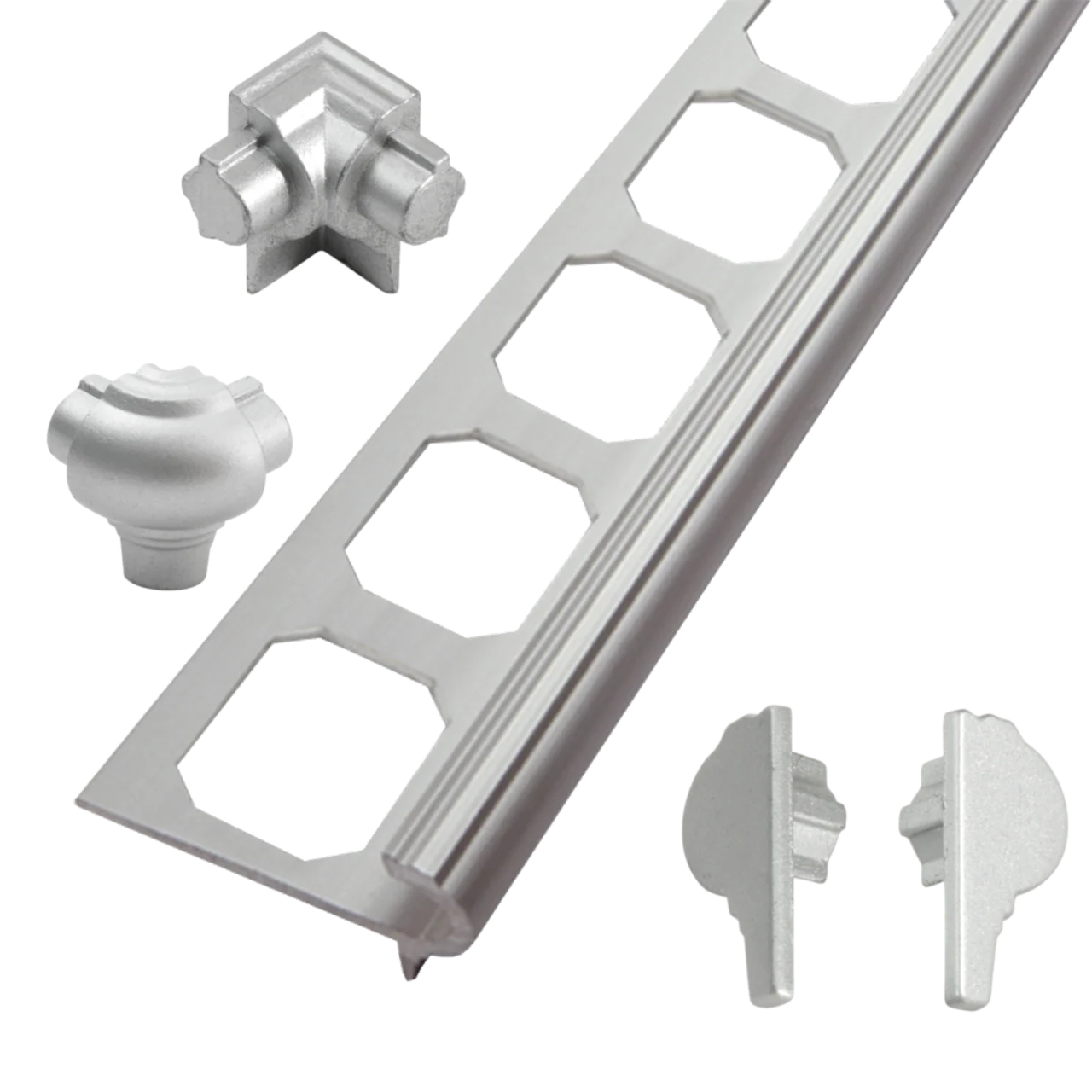 Treppenprofil Aluminium Florentiner Design / Ecken / Endkappen – Produktbild 3