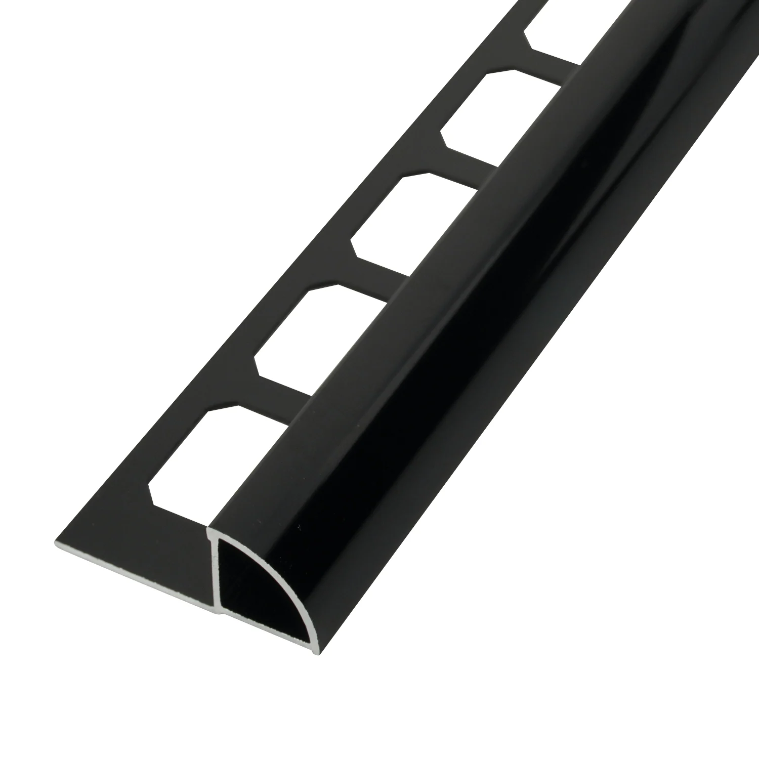 Viertelkreisprofil / Ecken Aluminium schwarz hochglanzeloxiert
