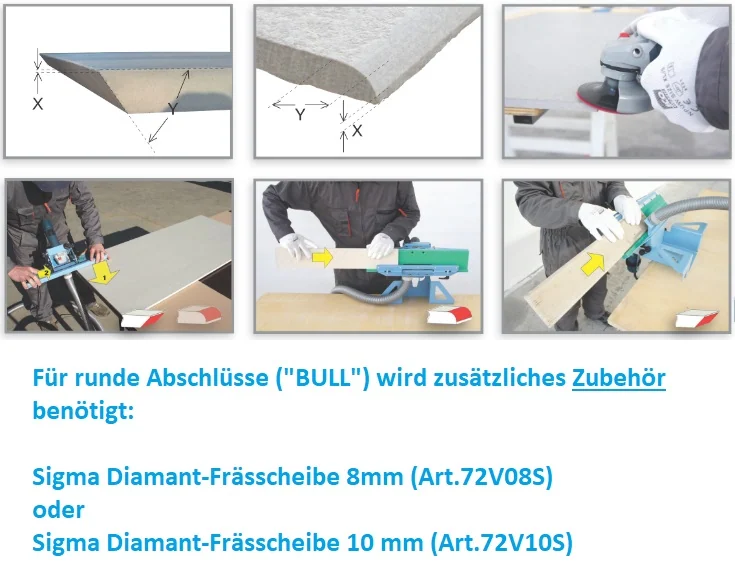 Sigma Jolly 37A3D Kantenschleifer und Fasenschleifer inkl. Diamantscheibe – Produktbild 4