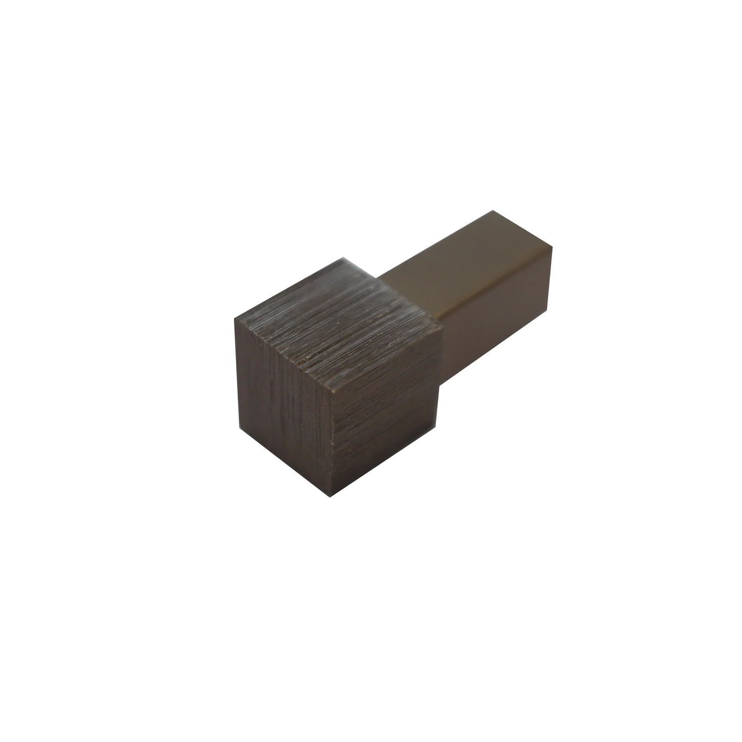 Quadratprofil / Ecken Aluminium gebürstet bronze eloxiert