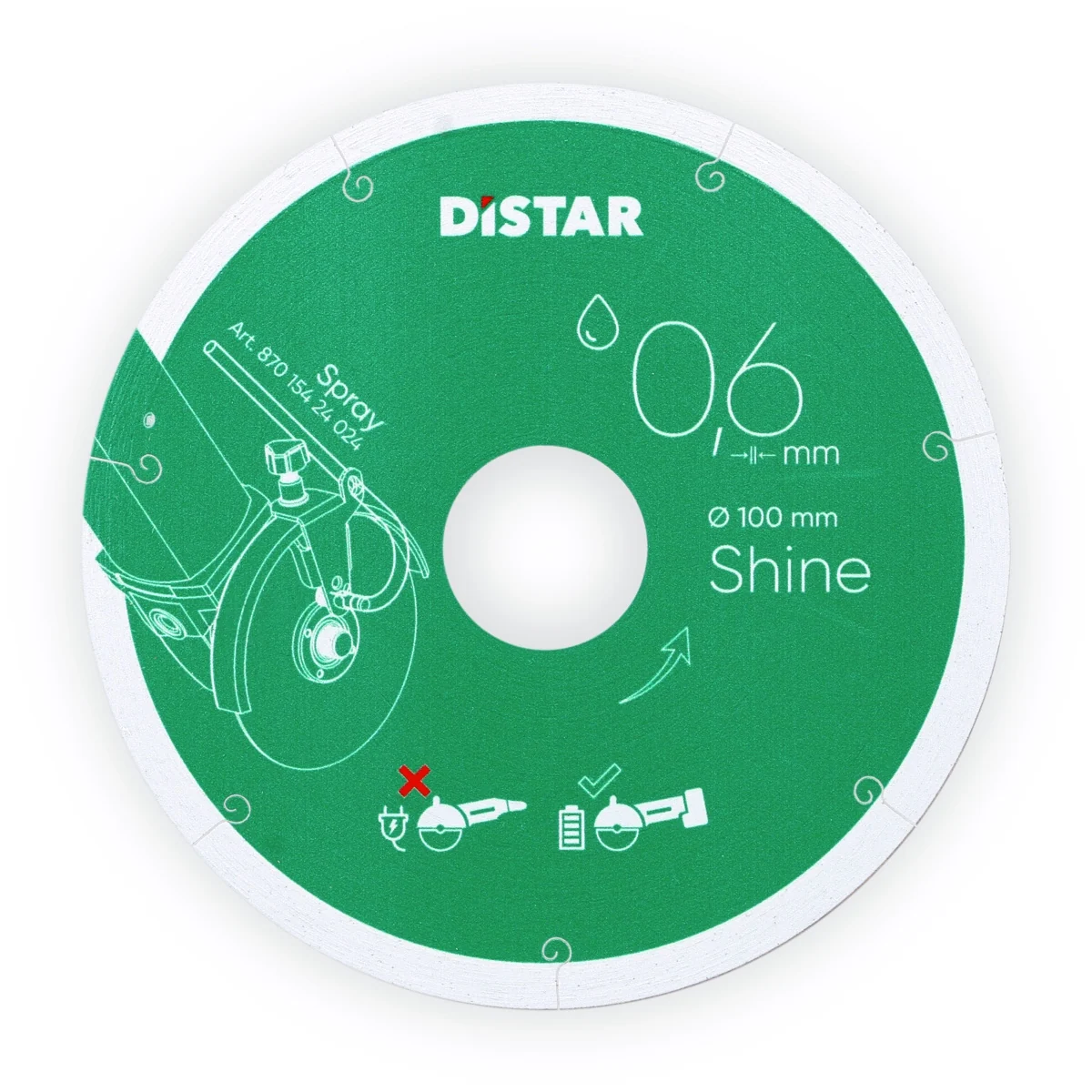 DiSTAR Shine - 0,6 mm dünne Diamanttrennscheibe Ø 100 mm