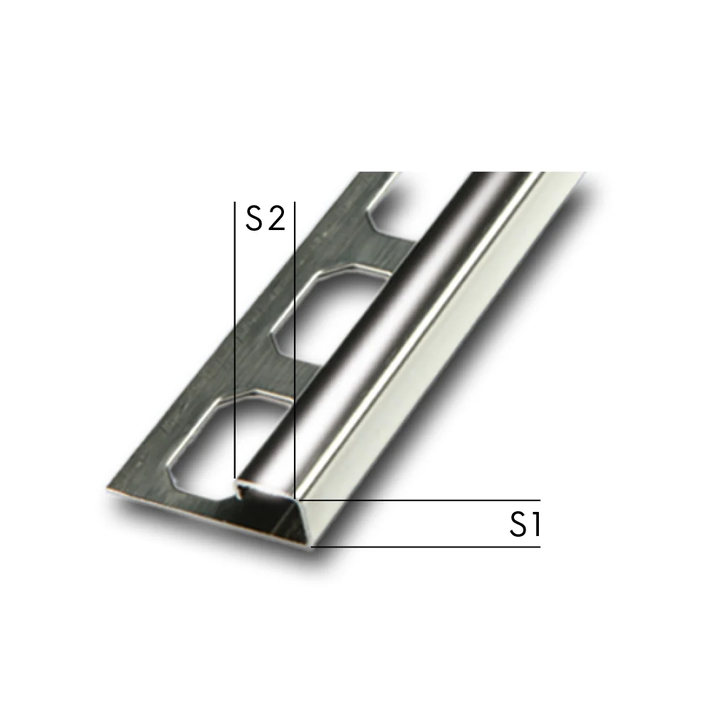 Quadratprofil / Ecken Edelstahl - glänzend