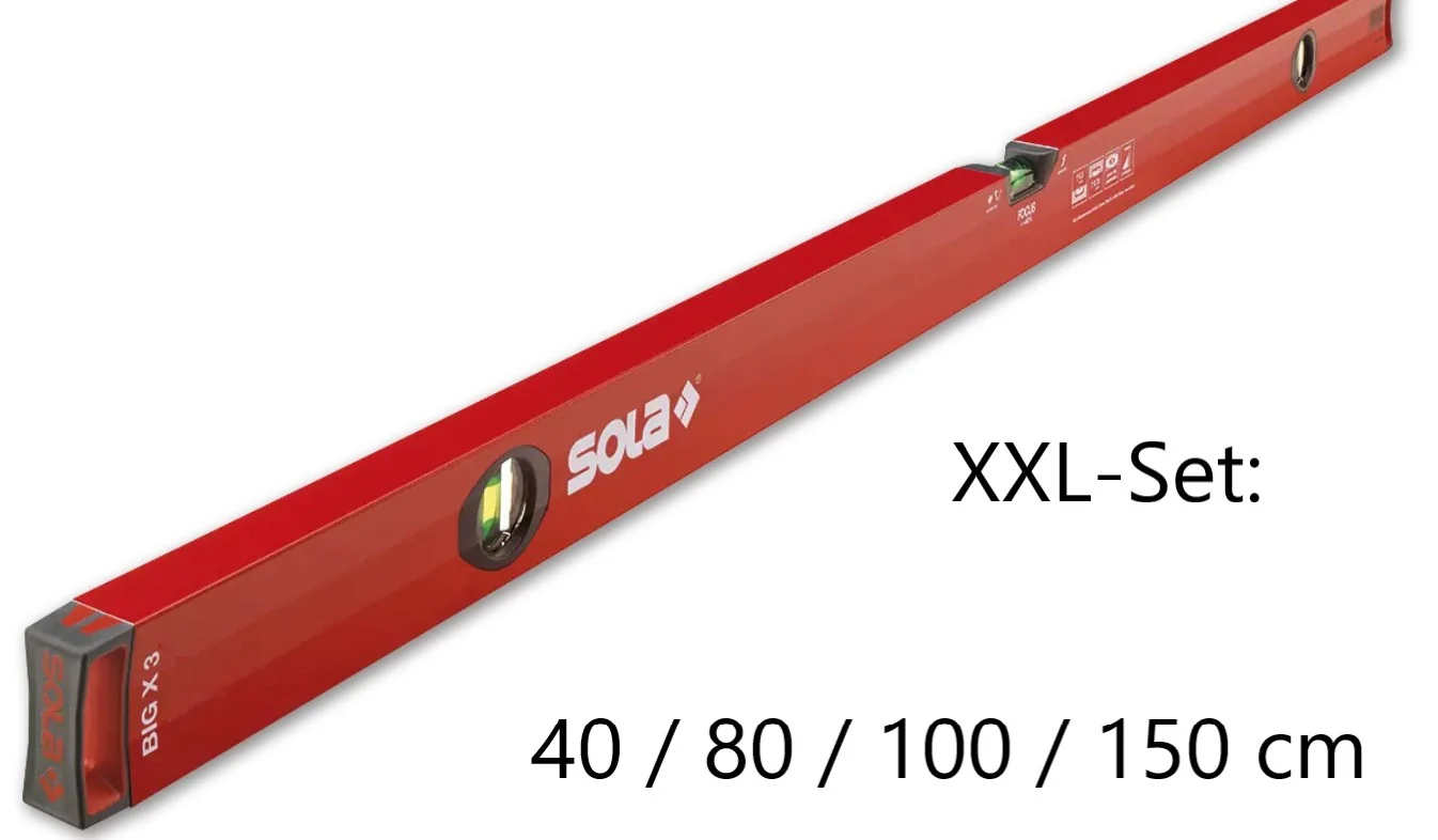 Sola BIG X Set XXL / 40, 80, 100, 150 cm im Set – SOLA-Messwerkzeuge