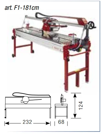 Montolit F1 Brooklyn - 181 cm Schnittlänge - elektrische Nassschneidemaschine – Produktbild 2