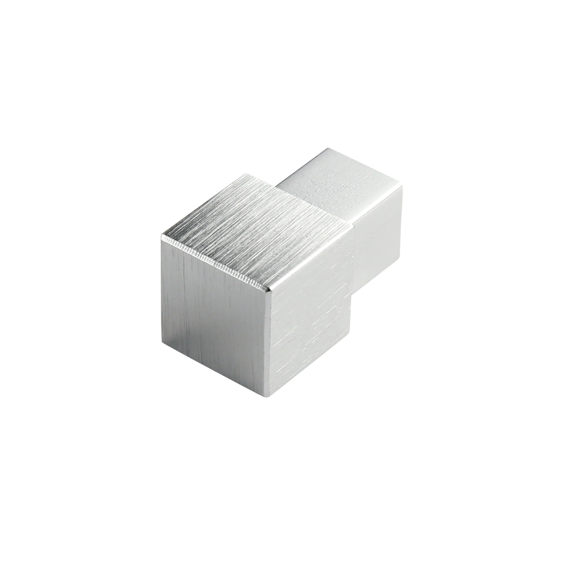 Quadratprofil / Ecken Aluminium gebürstet silber hochglanzeloxiert