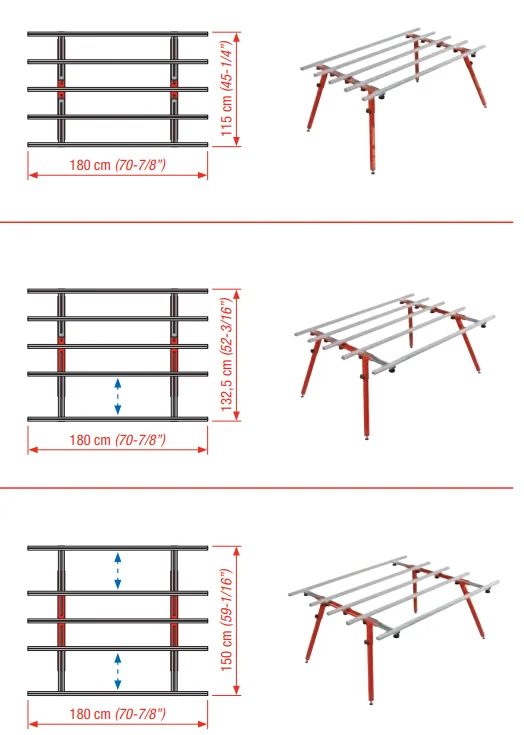 Montolit TABLE-ONE - ausziehbare Werkbank max. 150 x 240 cm (Art.300-20) – Produktbild 3