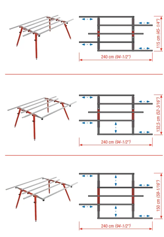 Montolit TABLE-ONE - ausziehbare Werkbank max. 150 x 240 cm (Art.300-20) – Produktbild 4