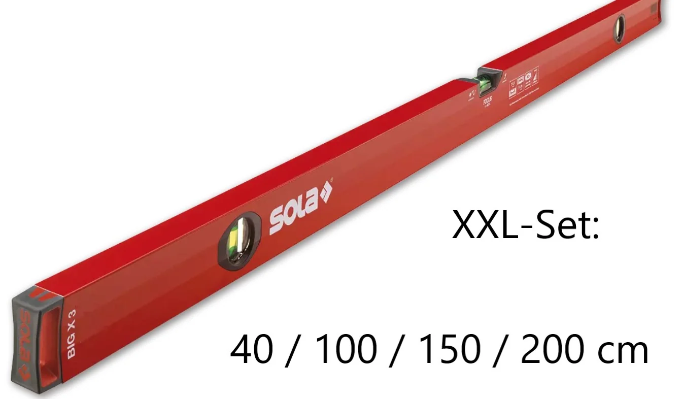 Sola BIG X Set XXL / 40, 100, 150, 200 cm im Set – SOLA-Messwerkzeuge