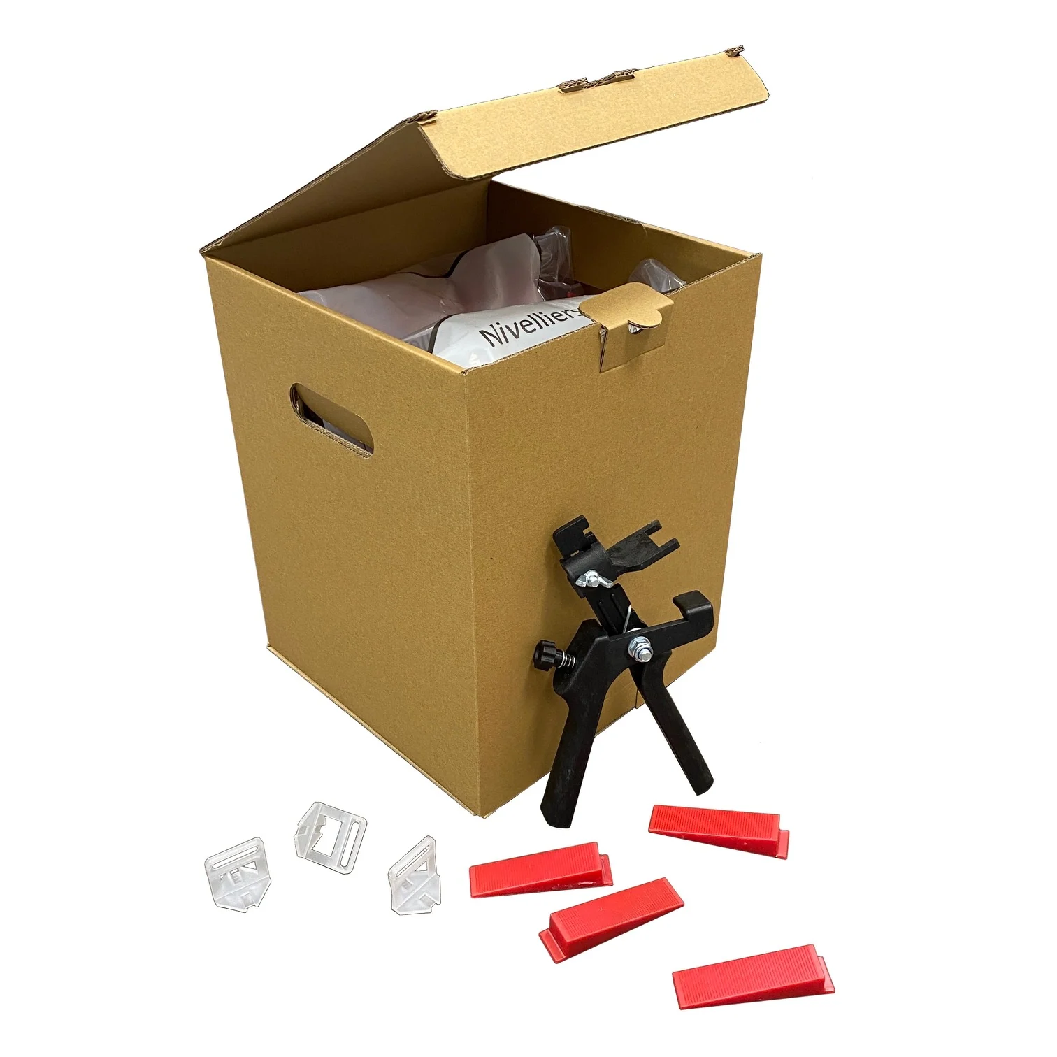 Verlegefix Basis-Set XL 3 mm / Kunststoff-Zange / 250 Laschen / 250 Keile – Produktbild 2